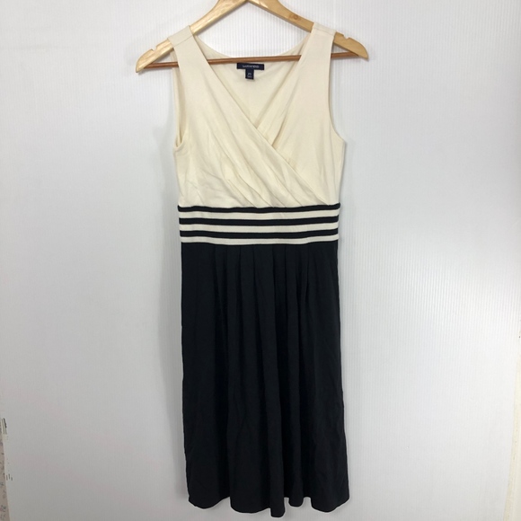 Lands' End Dresses & Skirts - Lands End Ivory & Navy Fit n Flare Nautical XS 2/4